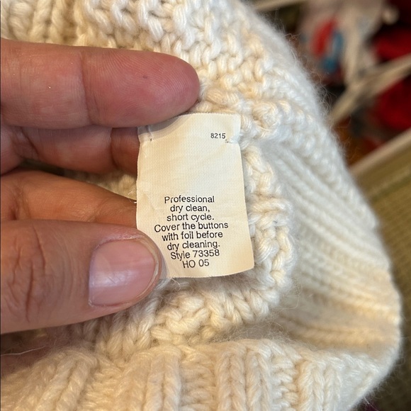 J. Crew Hand Knit Medium Cream Cable Knit Cardigan hand knit womens - Picture 5 of 7